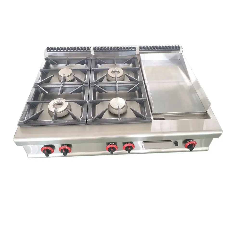 Commercial Kitchen Griddle - Table Top Gas Cooker with 4