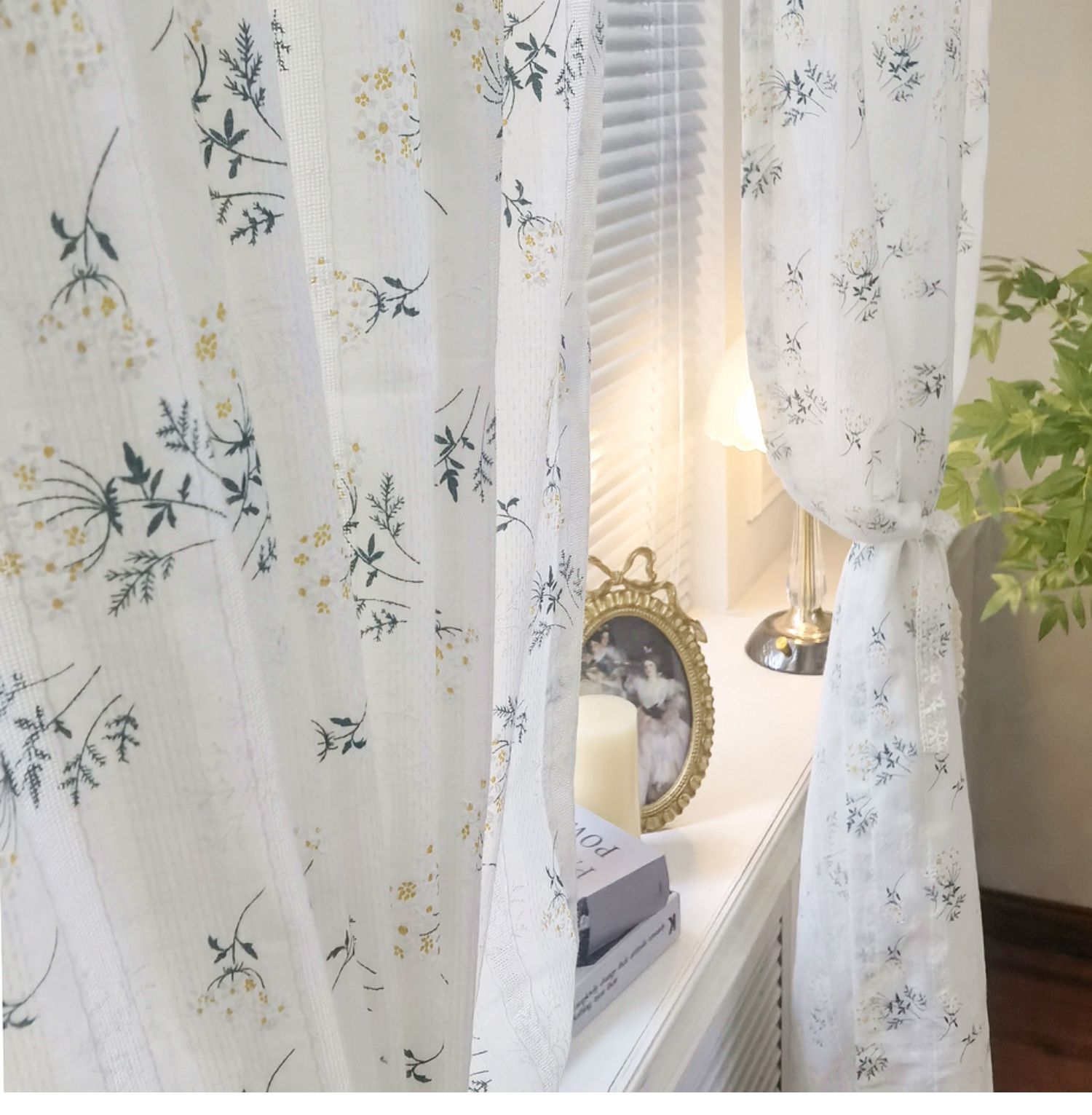 Commercial Kitchen Canopy - Korean Cotton Daisy Curtains Road Pocket
