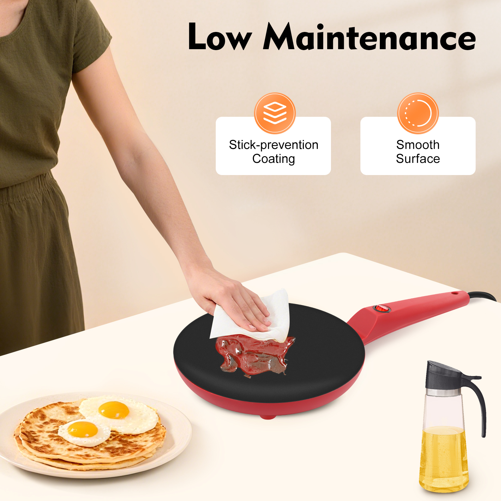 Electric Crepe Maker with Tray – обзор и цена Crepe Maker Griddle