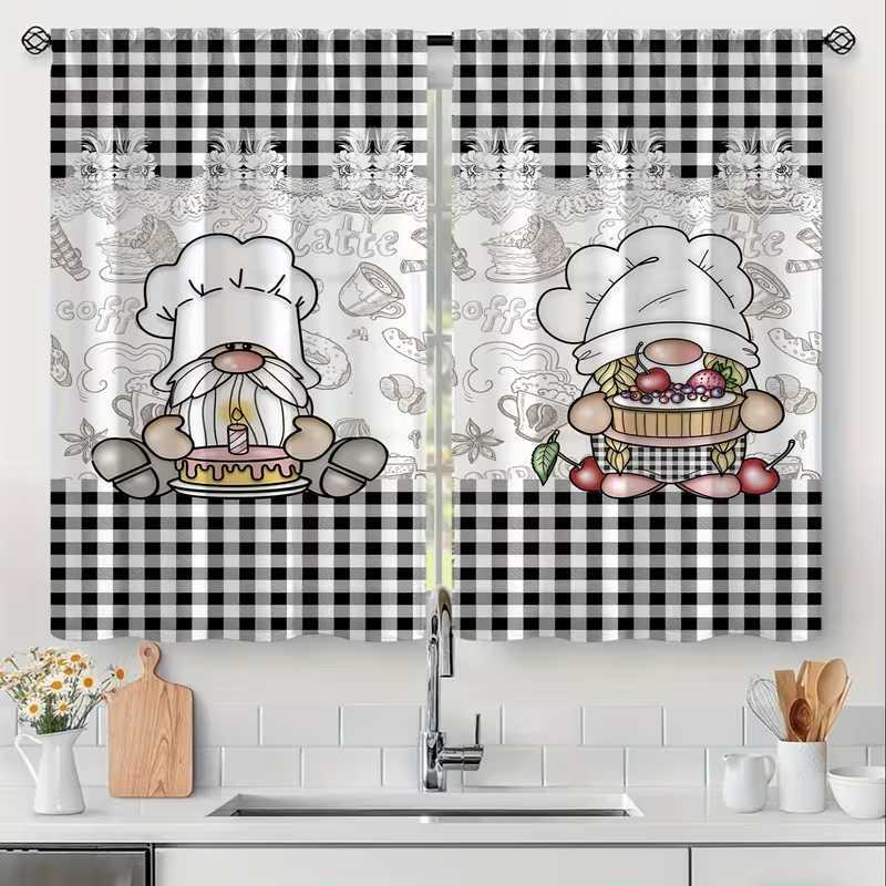2PC Chef Gnome Curtains - Blac – обзор и цена Commercial Kitchen Canopy
