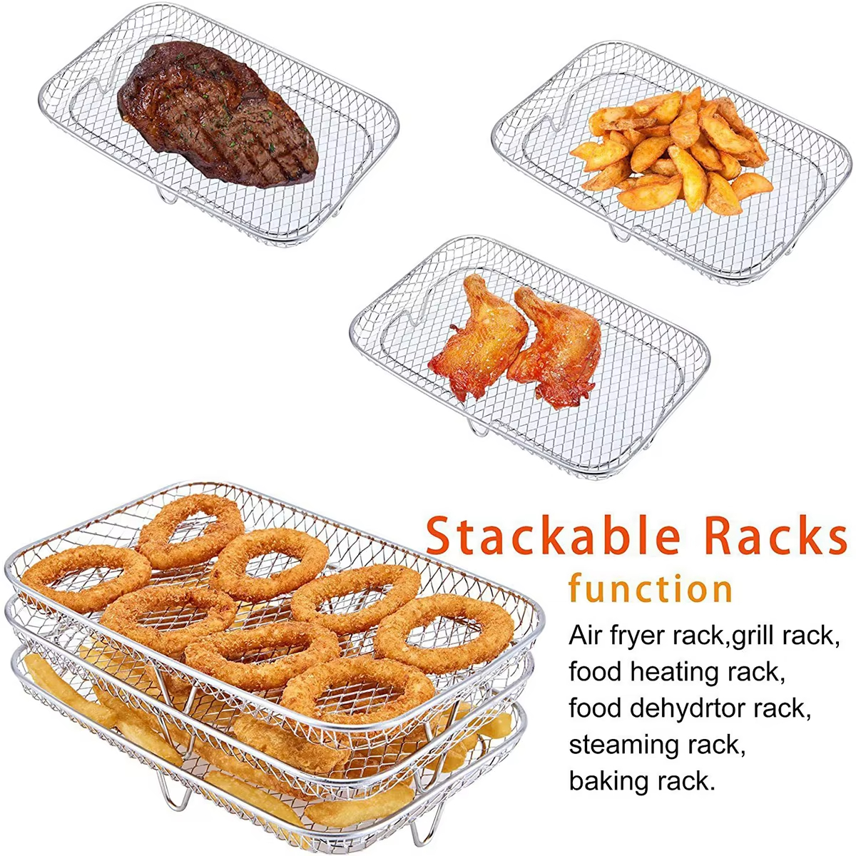 1/2/3pcs Air Fryer Rack Stacka – обзор и цена Commercial Kitchen Steamer